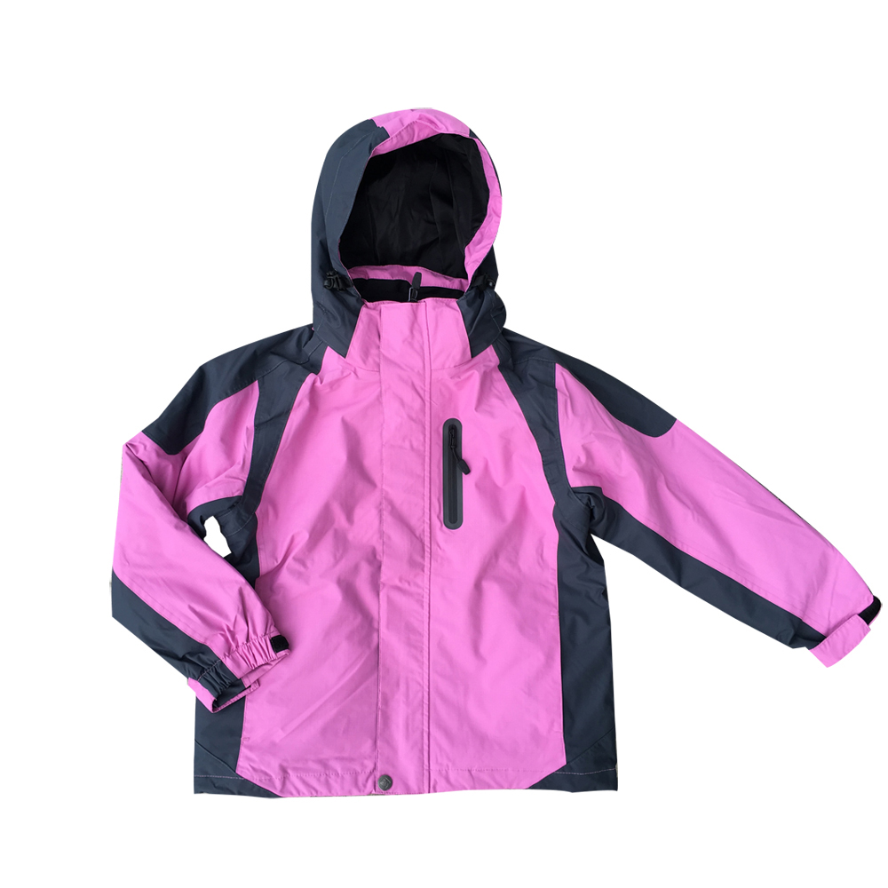 Waterproof pink 3 in 1ski jacket latest kids padded girl ski jacket 