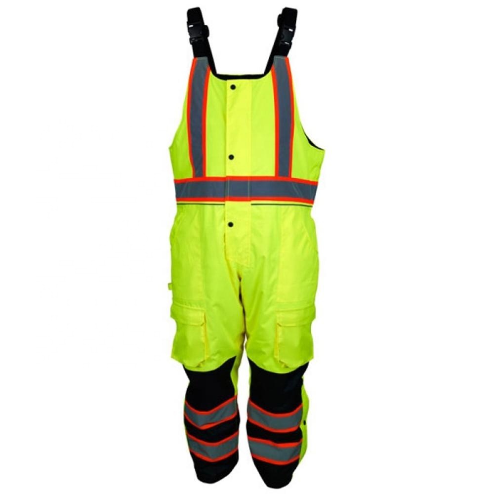 Yellow Safety Reflective Pants Bib Overalls For Men 